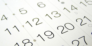 Kalendertage Zahlen aus einem Kalender im Detail